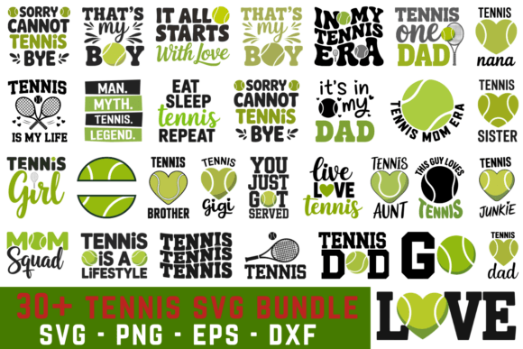 30 Tennis Svg Bundle for Real Embroidery Projects