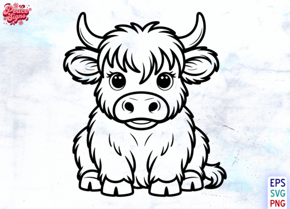 Baby Highland Cow Sitting SVG PNG: A Versatile Graphic for Modern Content Design