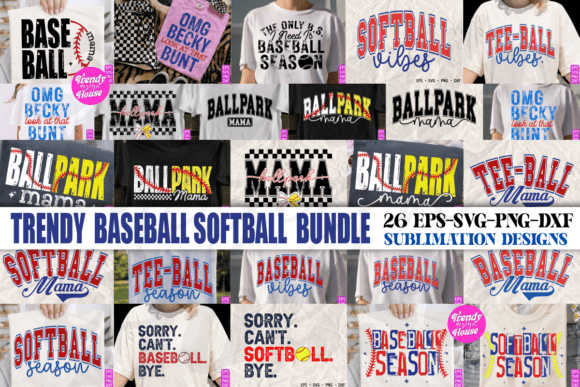 Baseball Softball SVG Bundle, Game Day – Perfect for T-Shirt Designs and More