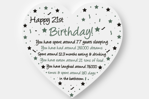 Cheers to 21 Heart Card for Kids – A Playful Graphic Design Asset for Crafts and Branding