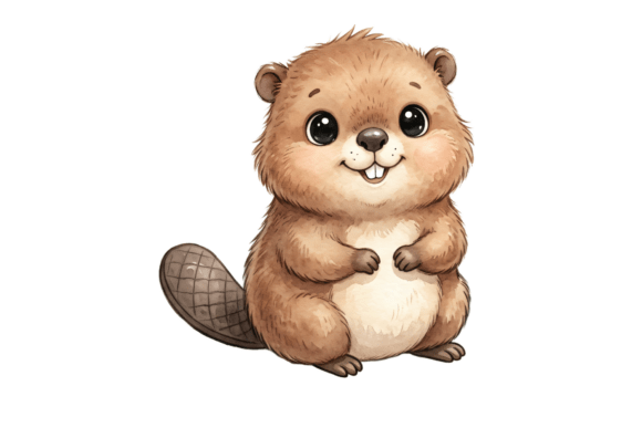 Cute Beaver Png File for Graphics and Crafts