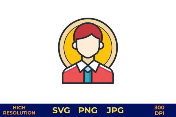 Flat Vector Role Model Icon in Vibrant: A Professional Graphic for Commercial Use