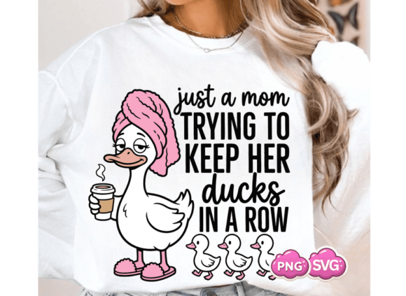 Funny Ducks in a Row PNG, Motherhood SVG: A Playful Graphic Design Asset for T-Shirt Designs