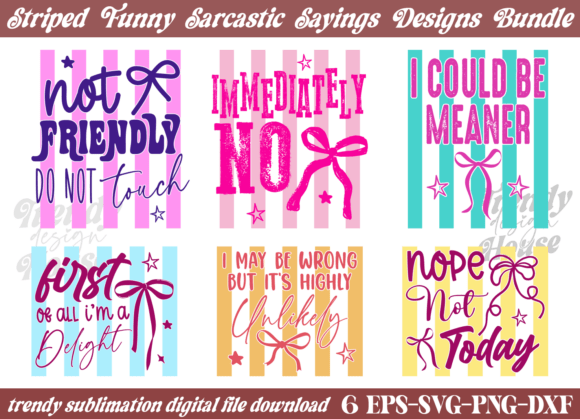 Funny Sarcastic Quirky Sassy PNG Bundle Review for T-Shirt Designs and Graphics
