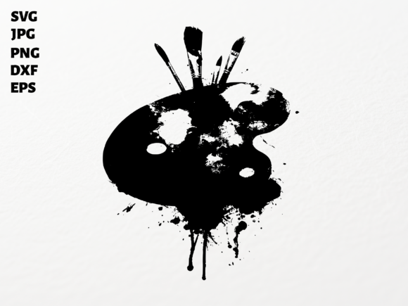 Ink Splash Art Palette Paint Brushes Graphics