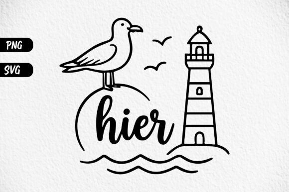 Lighthouse Seagull Beach Clipart: A Versatile Graphic for Local Business Branding