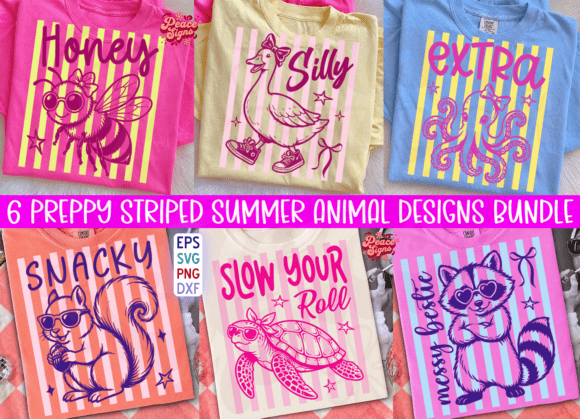 Neon Stripes Summer Animal PNG Bundle Review for Real Projects