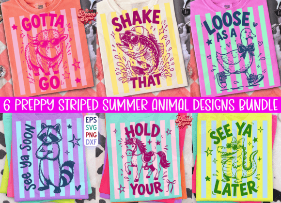 Preppy Funny Animal Pun Shirt Bundle PNG: A Versatile Graphic Design Asset for T-Shirt Creators