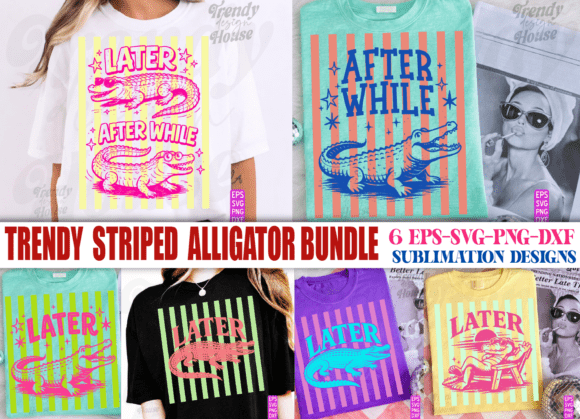 Preppy Girly Alligator Summer PNG Bundle: A Versatile Graphic for T-Shirt Designs