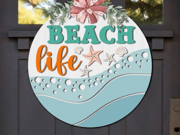 Summer Beach Life Starfish Sign SVG: A Vibrant Graphic Design Asset for Crafts and Summer-Themed Content