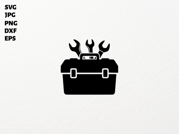 Toolbox with Wrenches SVG for Crafts Graphics