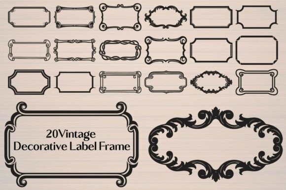 Vintage Decorative Label Frame: Graphics for Timeless Crafts