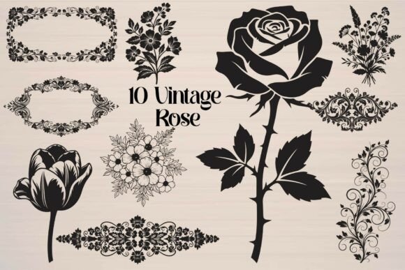 Vintage Rose SVG Graphics for Timeless Crafting Projects
